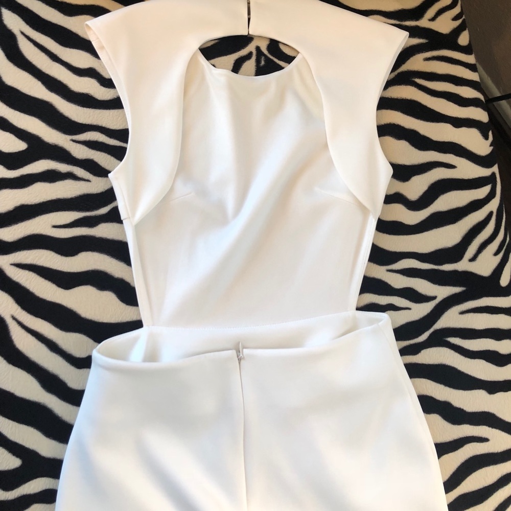White backless mini dress
